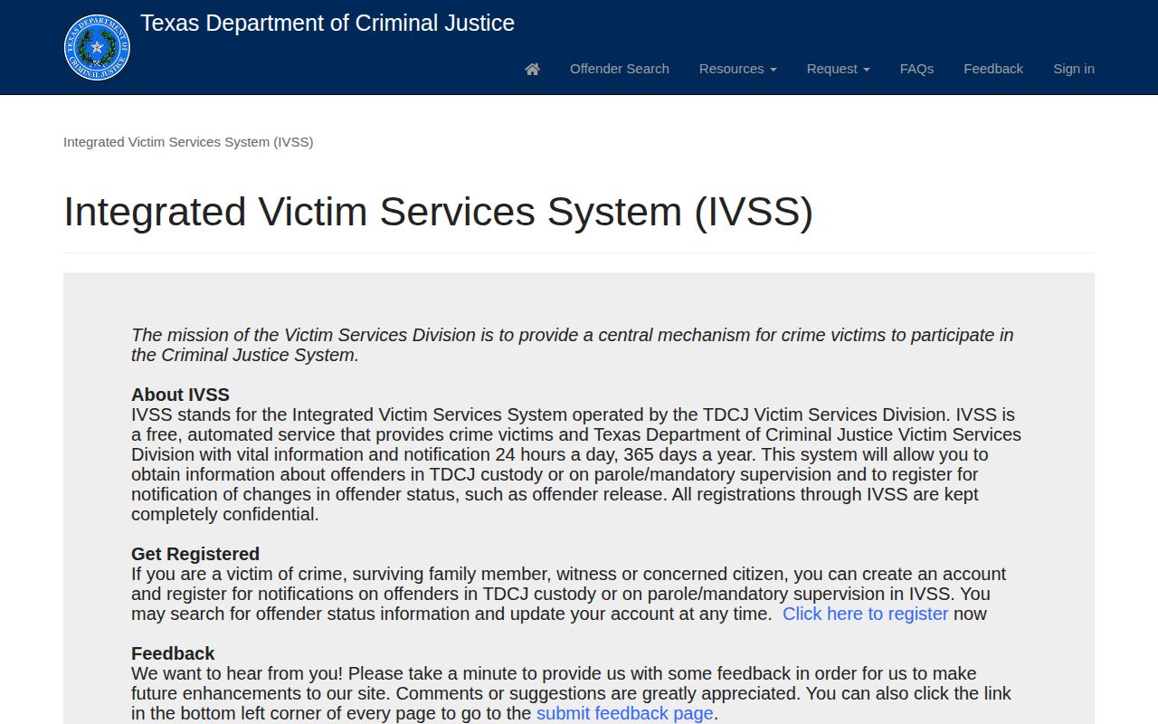 Kerr County IVSS inmate release notification check