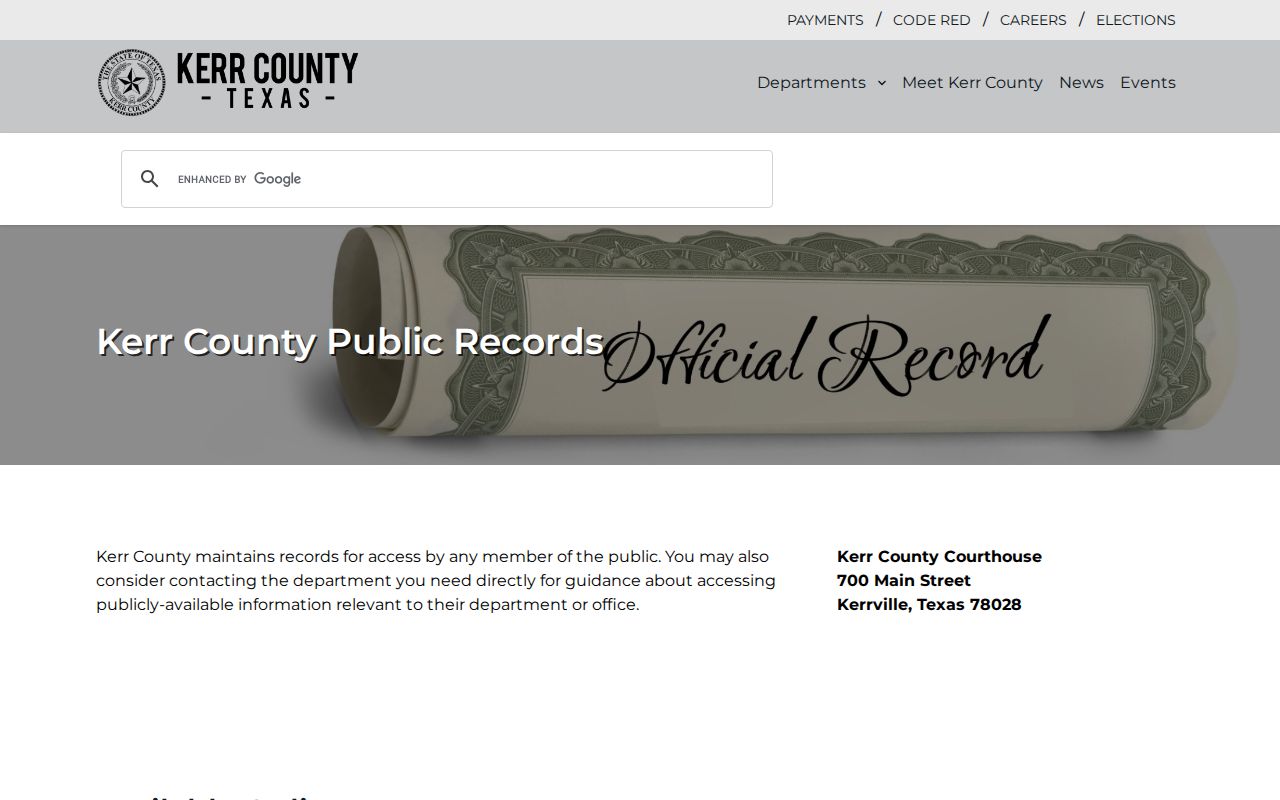 Kerr County 24-hour release records directory