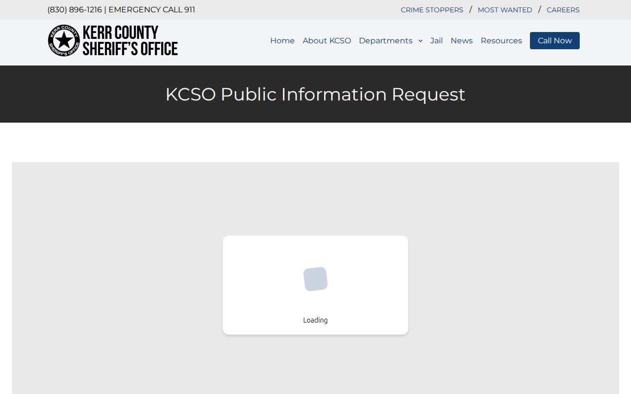Kerr County released inmate record online request screen